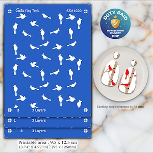 Cardinal Silkscreen for Polymer Clay Earrings: Birch Tree Stencil SS#1020