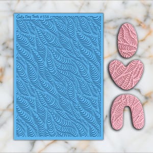 Waves Texture mat for polymer clay, Polymer Clay Rubber Texture mat, Texture Tile mats, Rubber Texture Sheet #558