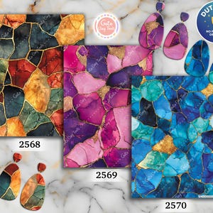 Papel de transferencia de arcilla polimérica con piedras de colores: soluble en agua (10 x 14 cm)