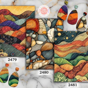 Carta transfer per argilla polimerica, Earthy Zentangle, carta transfer solubile in acqua, trasferimenti di argilla, fogli di trasferimento di argilla, carta transfer per argilla