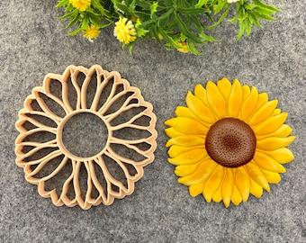Sunflower Trinket Dish Clay Cutter: 4-inch Polymer Clay Tool #679