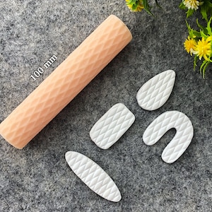 Tufted Leather Clay Texture Roller, Polymer Clay Texture Roller, Resin Hand Roller for Polymer Clay, Polymer Clay Tools #103