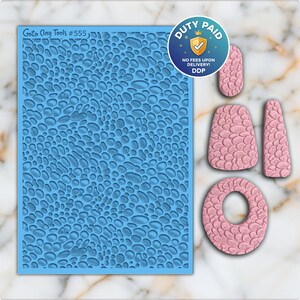 Tapete texturizado de guijarros para joyería de arcilla polimérica: Azulejo de caucho (#555)