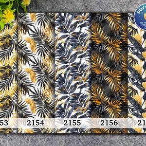 Papier transfert en argile polymère Tropical Leaf : or et noir, soluble dans l&#39;eau