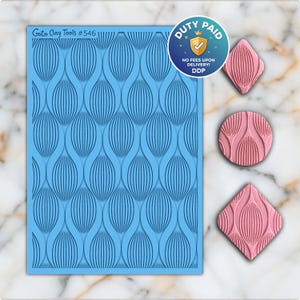 Tapete de textura de goma con hojas decorativas para arcilla polimérica (#546)