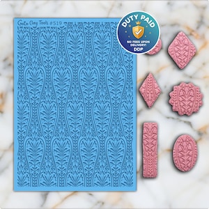 Tapete de textura de caucho ornamental para joyería de arcilla polimérica (#519)