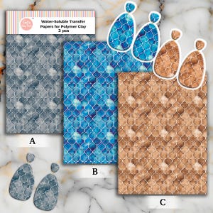 Water Soluble Transfer Paper for Polymer Clay & Ceramic Tiles (4x5.5 inches) #788