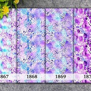 Wasserlösliches Transferpapier für Polymer Clay, Lila und blaue Aquarell Punkte, Polymer Clay Bildtransfers, magisches Transferpapier