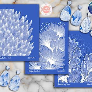 Siebdruck für die Ohrringe aus Polymer Clay: Stencil SS26-33
