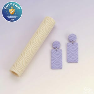 Waves Texture Roller for Polymer Clay: 10cm Pottery Tool