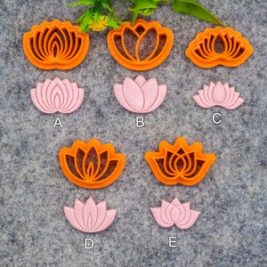 Lotus shape Polymer clay cutter, Embossed cutter for polymer clay jewellery #614