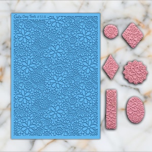 Crochet Lace texture mat for polymer clay, Polymer Clay Rubber Texture mat, Texture Tile mats, Rubber Texture Sheet #518