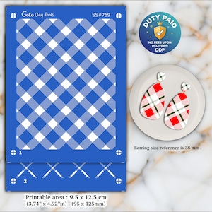 Kratka świąteczna, sitodruk do kolczyków z gliny polimerowej: szablon 2-warstwowy SS#769
