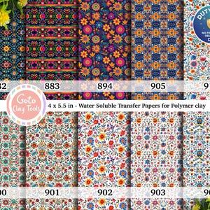 Transferpapier van Mexicaanse bloem polymeerklei: in water oplosbaar, 4 x 5,5 inch