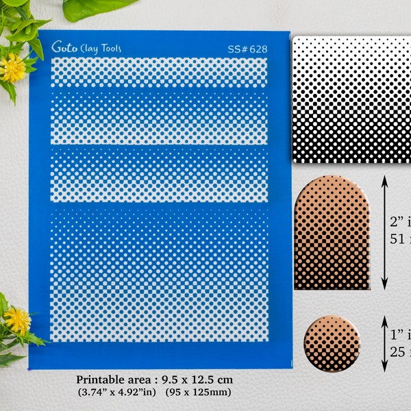 Dégradé de demi-teinte sérigraphie pour la fabrication de boucles d’oreilles en argile polymère, pochoirs en argile, sérigraphie en argile, fournitures en argile polymère SS # 628