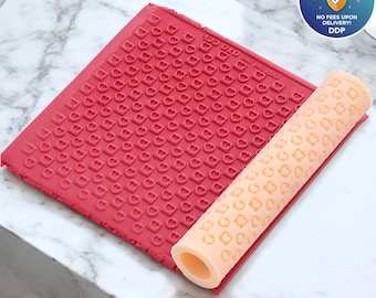 Checkered Heart Texture Roller: Polymer Clay Tool #CCF10