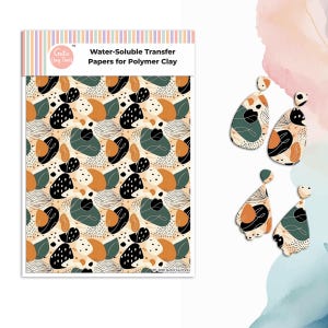 Water Soluble Transfer Paper for Polymer Clay: Minimalist Pattern (4x5.5 inches) #808