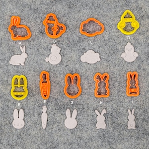 Easter Rabbit and Chicken shape Cutters for polymer clay | Polymer clay cutter | GotoClayTools Clay Cutters