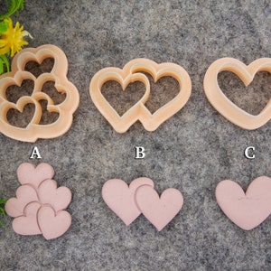 Valentine heart embossed clay cutter, polymer clay cutter for earring making #693