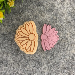 Half daisy debossed flower cutter for polymer clay jewellery#647