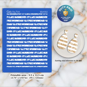 Abstract Lines Silkscreen for Polymer Clay Earrings: 3.74" x 4.92" SS#552