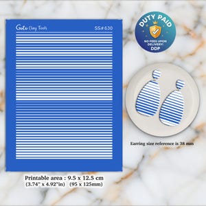 Gradient Silkscreen for Polymer Clay Earrings: Jewelry Making Stencil SS#630