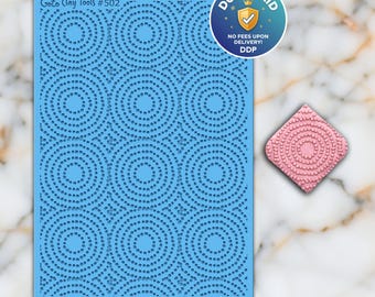 Dots Circles Rubber Texture Mat for Polymer Clay Jewelry (#502)