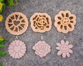 Valentine heart flowers embossed clay cutter, polymer clay cutter for earring making #700