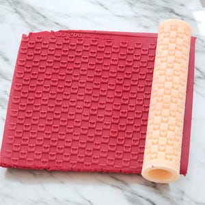 Checkered Heart Polymer Clay Texture Roller #CCF5