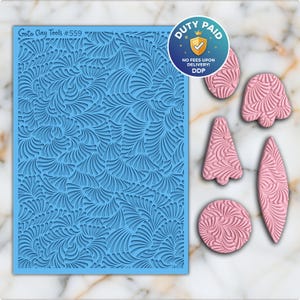 Tapete de textura ornamental para joyería de arcilla polimérica: Lámina de baldosas de caucho n.° 559