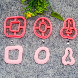 Organic shape Polymer clay cutter, Clay earring cutters, Polymer clay tools, 3D printed cutters #609