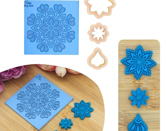 Mandala Texture Matte für Polymer Clay Schmuck #M-1