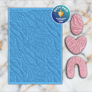 Waves Texture Mat for Polymer Clay: Rubber Texture Sheet #558