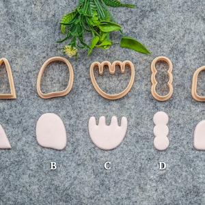 Organic shape set-7 Polymer clay cutter, Clay earring cutters, Polymer clay tools, 3D printed cutters#639