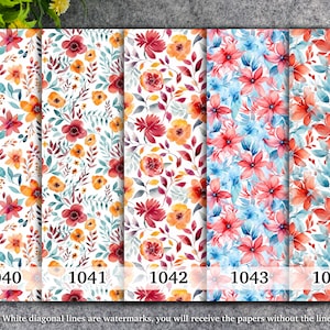 Watercolor Floral Transfer Paper for Polymer Clay