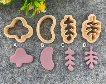 Organic Shape Polymer Clay Earring Cutters: Long Dangle Jewelry #669