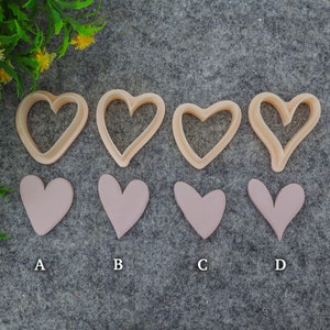 Valentine heart clay cutter, polymer clay cutter for earring making #707-3