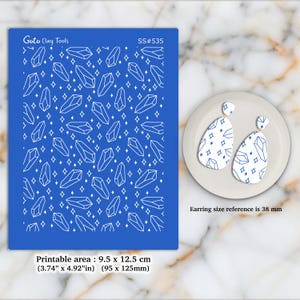 Crystal Pattern Silkscreen for Polymer Clay Earring making, Clay Stencils, Clay Earring Silkscreen, Polymer Clay Supplies SS#535