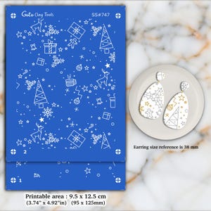 Silkscreen for Polymer Clay Earring making, Clay Stencils, Clay Earring Silkscreen, Polymer Clay Supplies SS#747