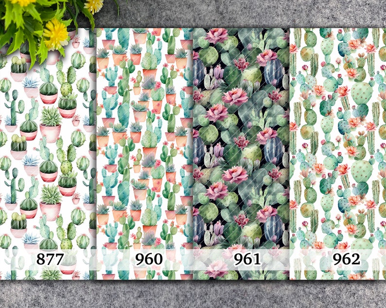 Cactus Grid Pattern Watercolor Cactus Pattern Transfer Paper for Polymer Clay - Etsy