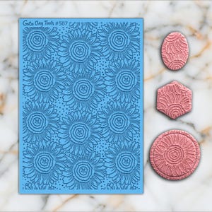 Sunflower Texture Mat for Polymer Clay: Rubber Tile Sheet #507