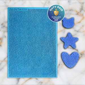 Tapete de goma con textura de jeans para joyería de arcilla polimérica (#556)