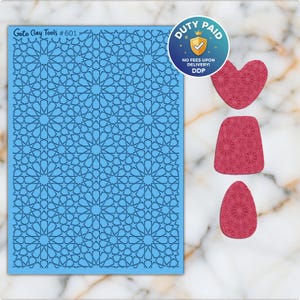 Arabische Geometrische Gummi Textur Matte für Polymer Clay (#601)