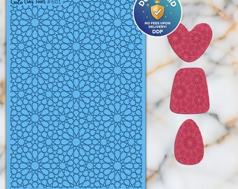 Arabic Geometric Rubber Texture Mat for Polymer Clay (#601)