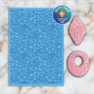 Tapete texturizado de goma rosa para joyería de arcilla polimérica (#550)