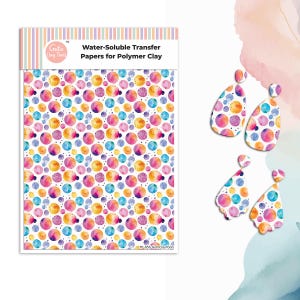 Watercolor Dots Transfer Paper for Polymer Clay #856