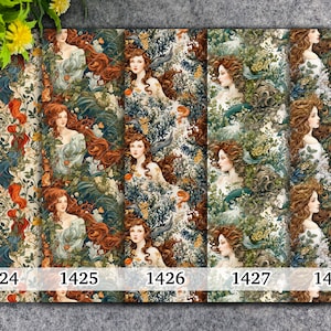 Wasserlösliches Transferpapier für Polymer Clay, Vintage Göttin des Frühlings Übertragungspapier, Polymer Clay Bildtransfers, magisches Übertragungspapier