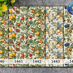 Vintage transferpapier met fruitpatroon voor polymeerklei (4 x 5,5 inch)