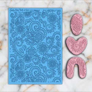 Ornamental Texture mat for polymer clay, Polymer Clay Rubber Texture mat, Texture Tile mats, Rubber Texture Sheet #563