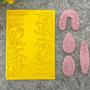 Botanical Polymer Clay Stamps, Leaf Clay Embossing Texture Stamp, Floral  Pattern Embosser, Flower Polymer Clay Tools 